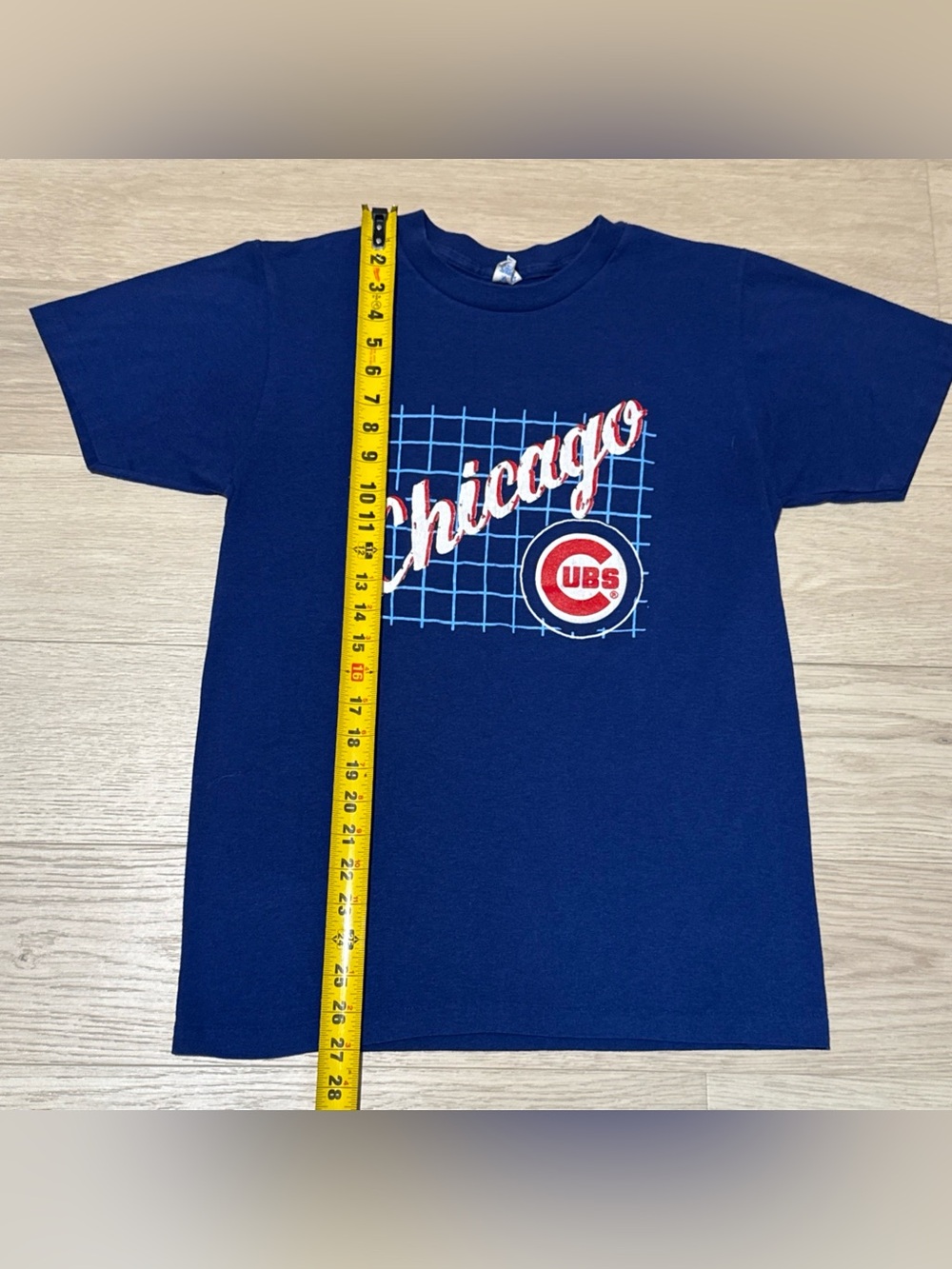 VTG 80s Champion Chicago Cubs Single Stitch T Shirt Large Fits Small Blue USA - Picture 2 of 6
